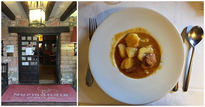 Menu de la vendimia en Normandie Ondarreta