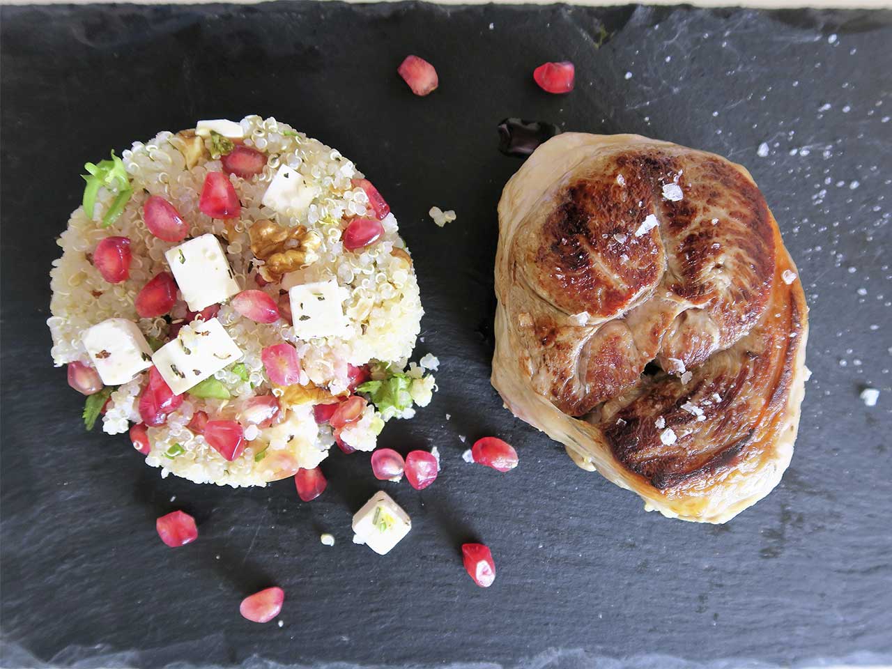 Receta Tournedo de cordero con ensalada templada de quinoa