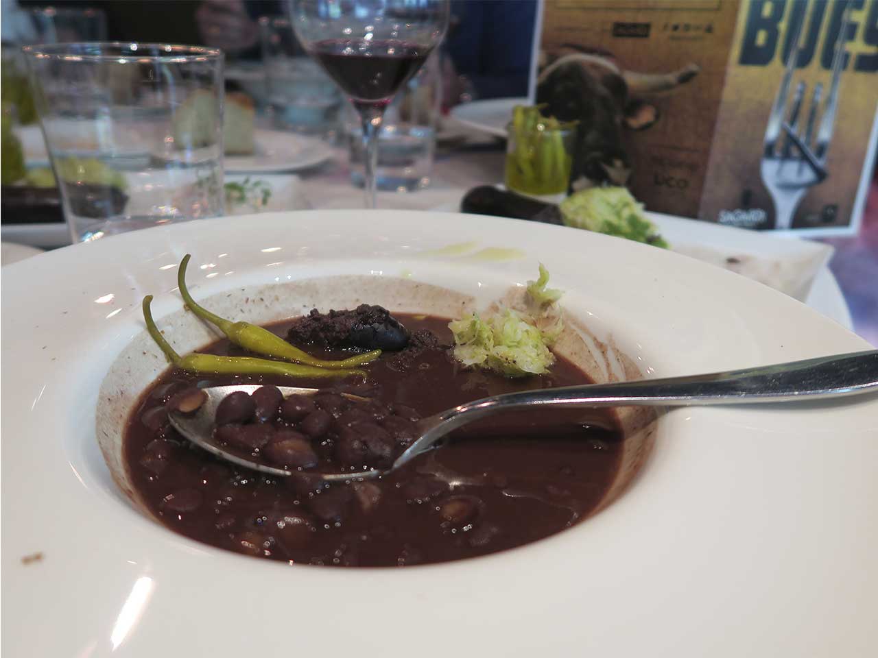 Judia nueva de Tolosa en el Menu de Carne de buey Grupo Sagardi