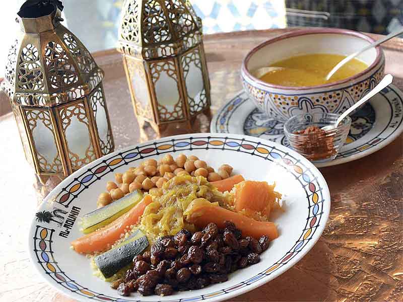restaurante marroqui AL-MOUNIA Madrid Cous Cous de Verduras restaurante marroqui AL-MOUNIA Madrid Cous Cous de Verduras