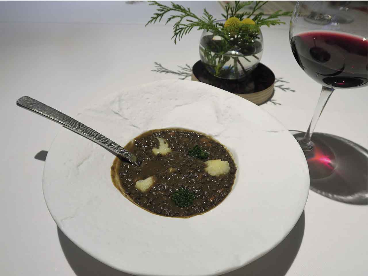 Alta Cocina Saludable restaurante Albora Lentejas con verduras