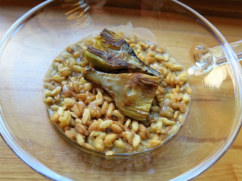 restaurante Abarra Madrid risotto de alcachofas