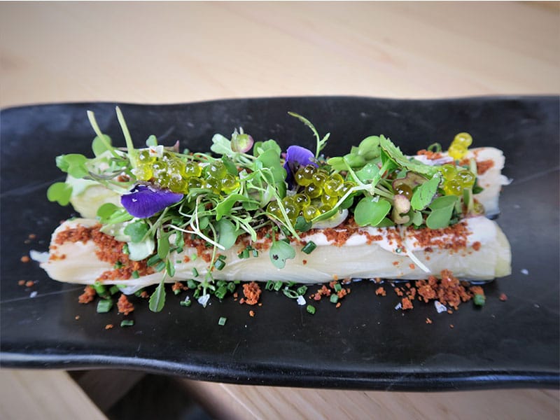 Arima Basque Gastronomy Puerros confitados Arima Basque Gastronomy Puerros confitados