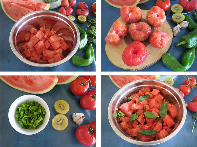 Gazpacho con sandia elaboracion