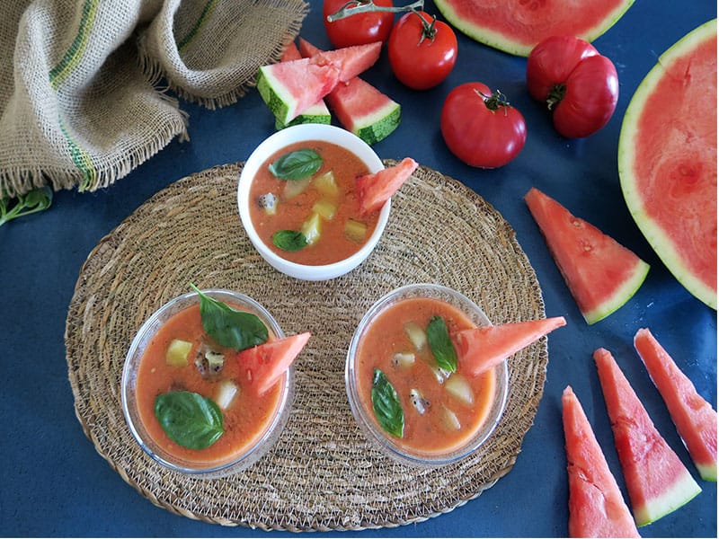 gazpacho hecho con sandia