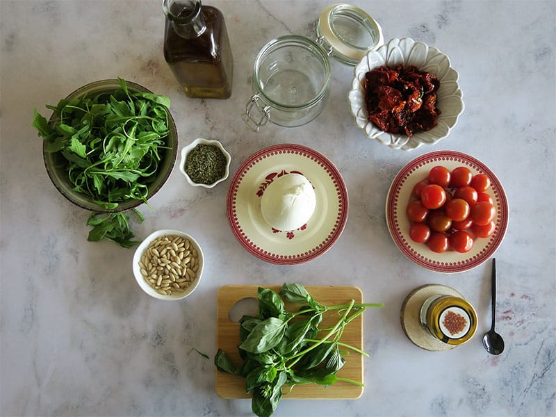 Ingredientes Ensalada italiana de burrata