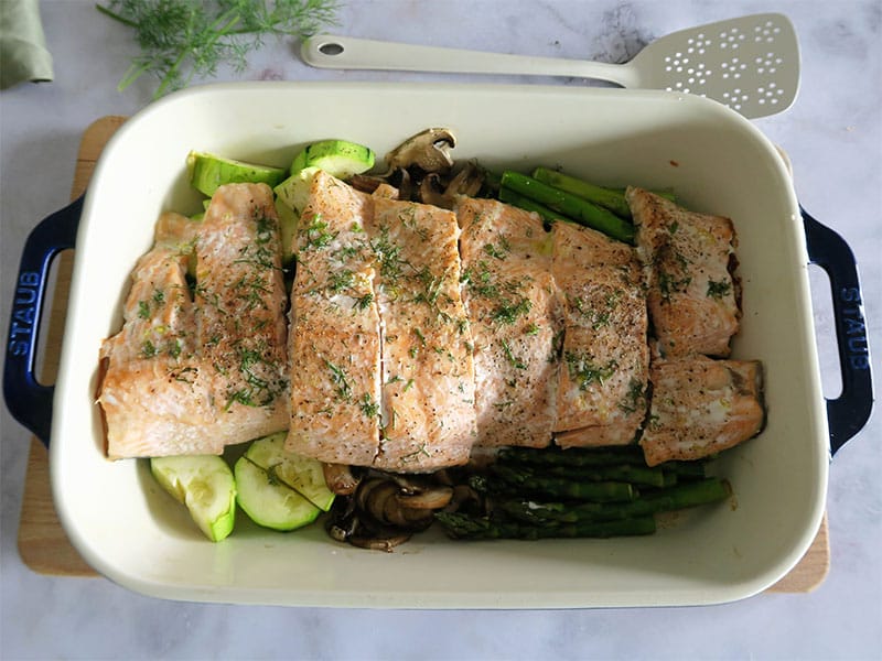 Receta de Salmón al horno con verduras después del horno