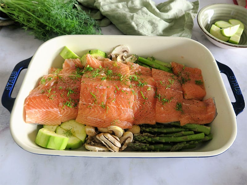 Receta de Salmón al horno con verduras para horno