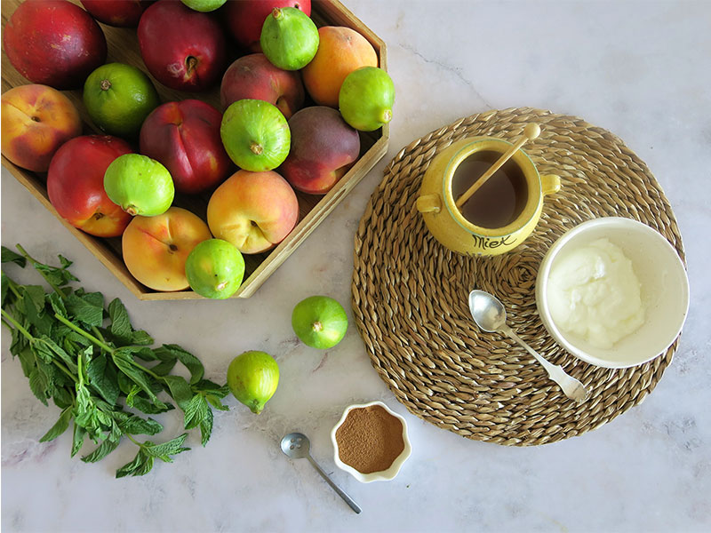 Frutas de verano con hueso ingredientes