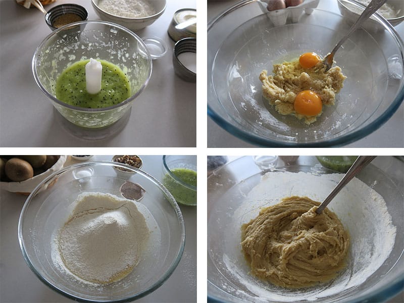 Bizcocho de kiwis paso 1