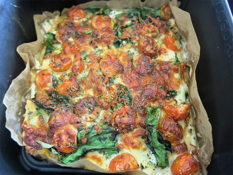 Frittata de verduras en airfryer