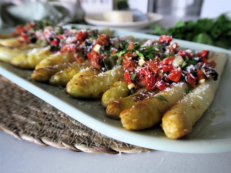 Receta de Espárragos blancos a la Parmesana