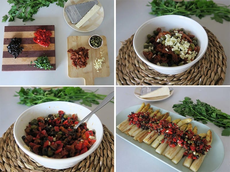 Guarnición para esparragos