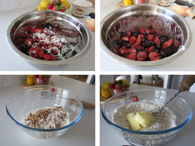 Elaboración tarta de frutos rojos