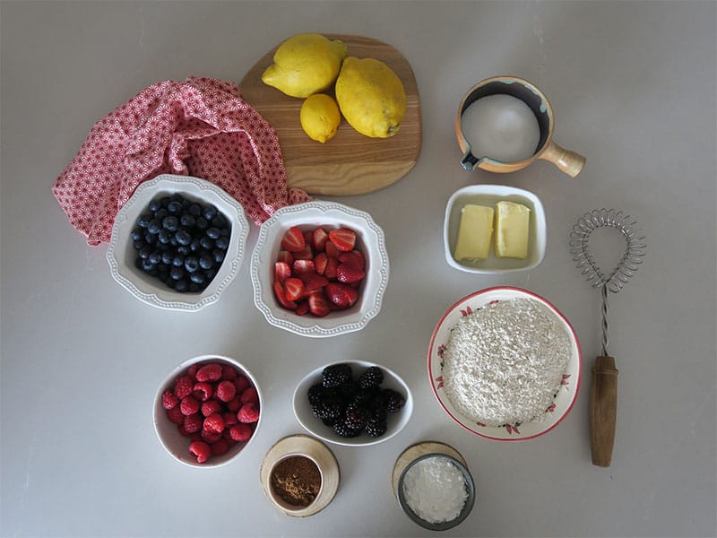Ingredientes tarta frutos rojos