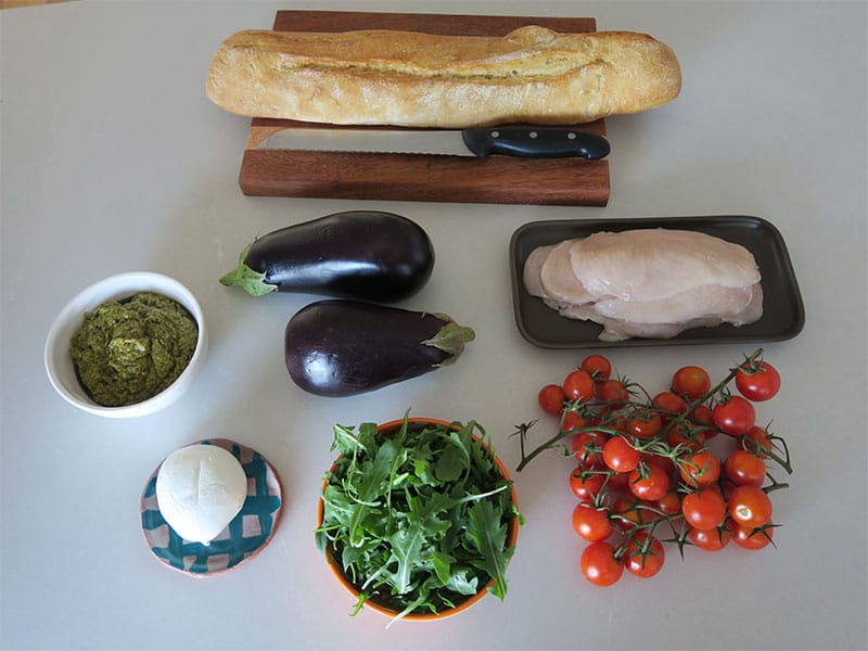 Bocadillo de berenjenas ingredientes Bocadillo de berenjenas ingredientes