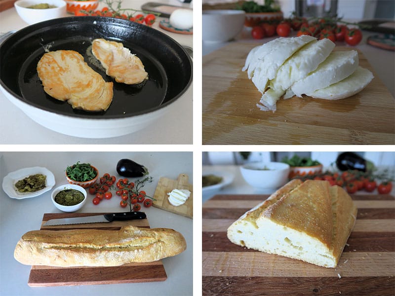 Preparación ingredientes bocadillo Preparación ingredientes bocadillo