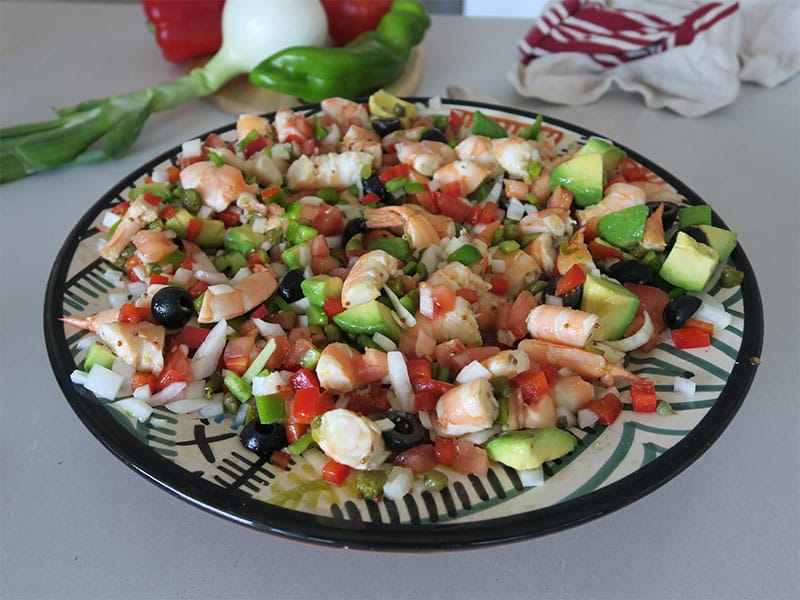 salpicón de langostinos receta