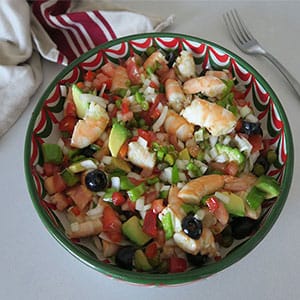 Salpicón de langostinos