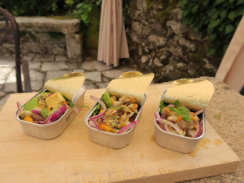 cebiche de berberechos en lata