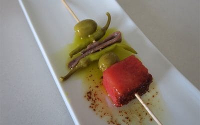 Gilda de sandía, una variante muy refrescante de las banderillas de siempre