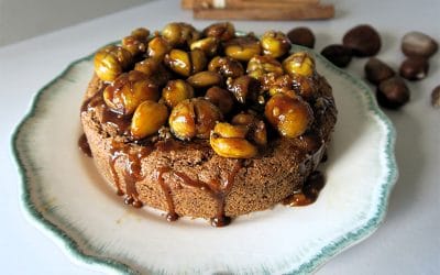 Bizcocho de castañas con castañas con caramelo una delicia que no te esperabas