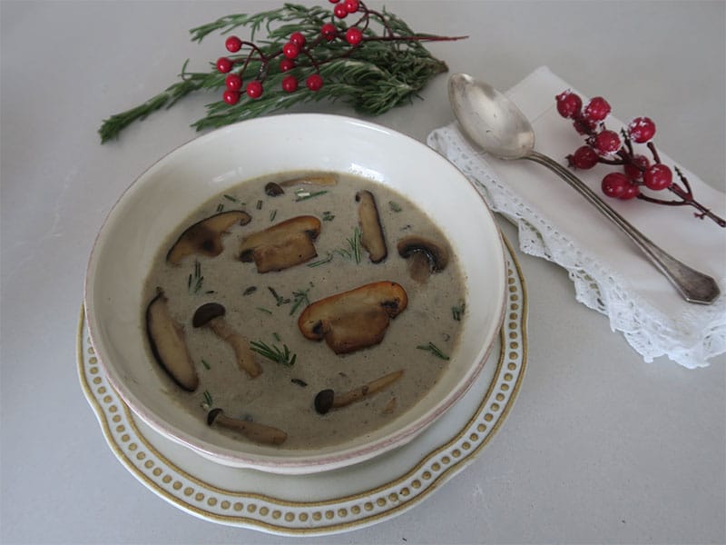 Receta de Navidad Crema de setas