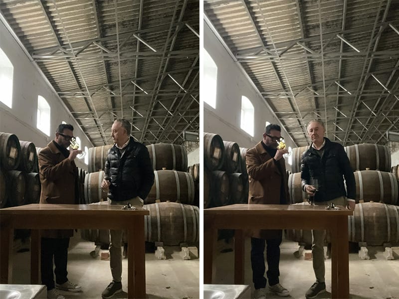 Francisco Muñoz, y Toni Delgado en Bodega Toro Albalá