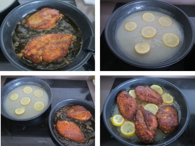 Elaboración pollo al limón al estilo chino salsa
